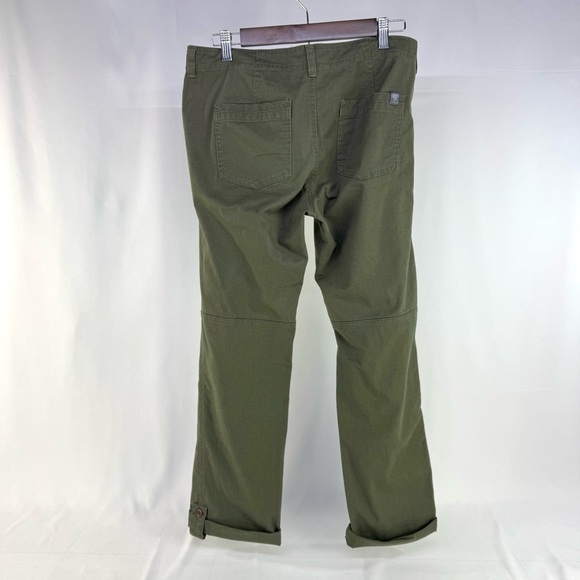 The North Face Cotton khaki green Roll Up Capri Pants women's size 8 - Picture 3 of 14